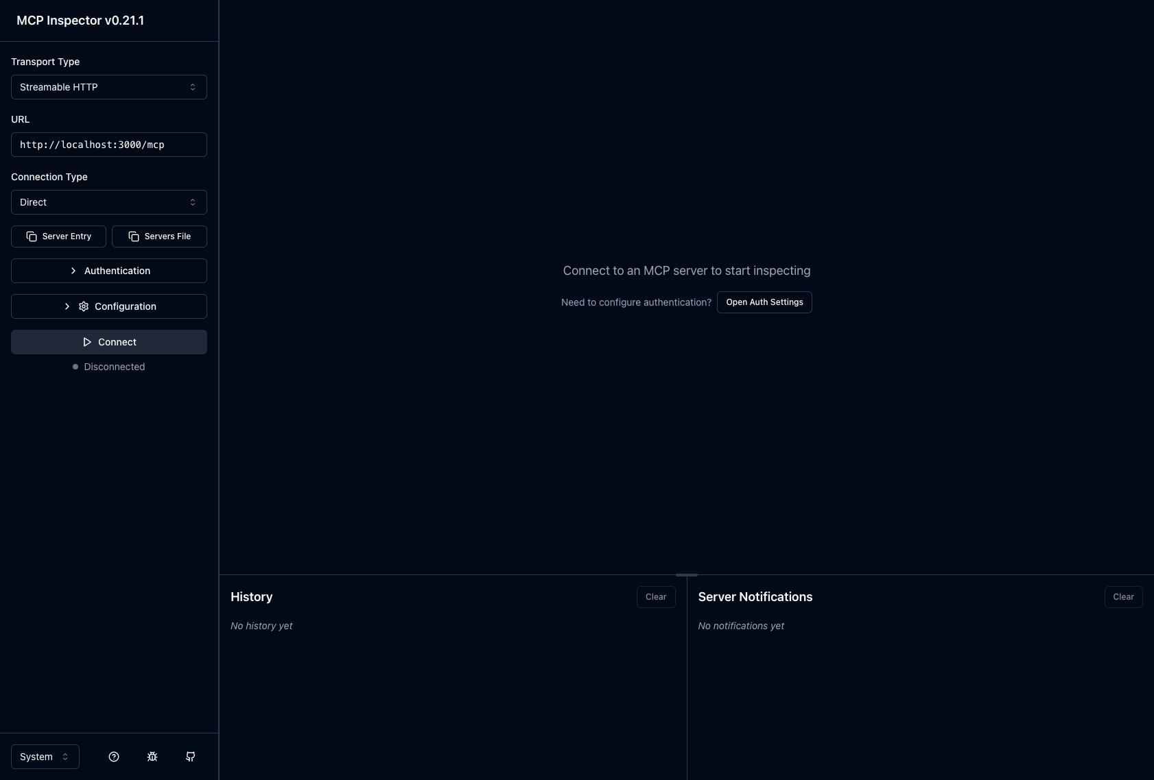 MCP Inspector Connect